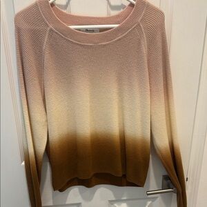 Madewell 100% cashmere Ombre pink to brown sweater Sz L